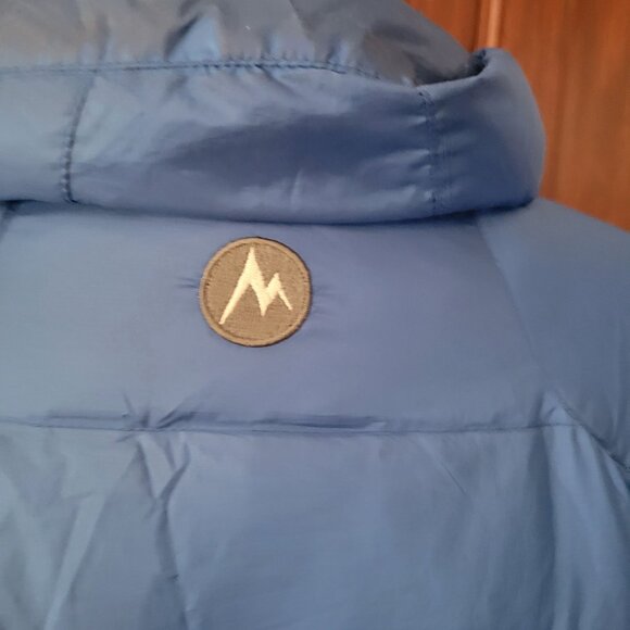 Marmot Mens Blue Insulated Puffer Jacket L 800 Fill Down Polyester Warm Winter C - Picture 4 of 9